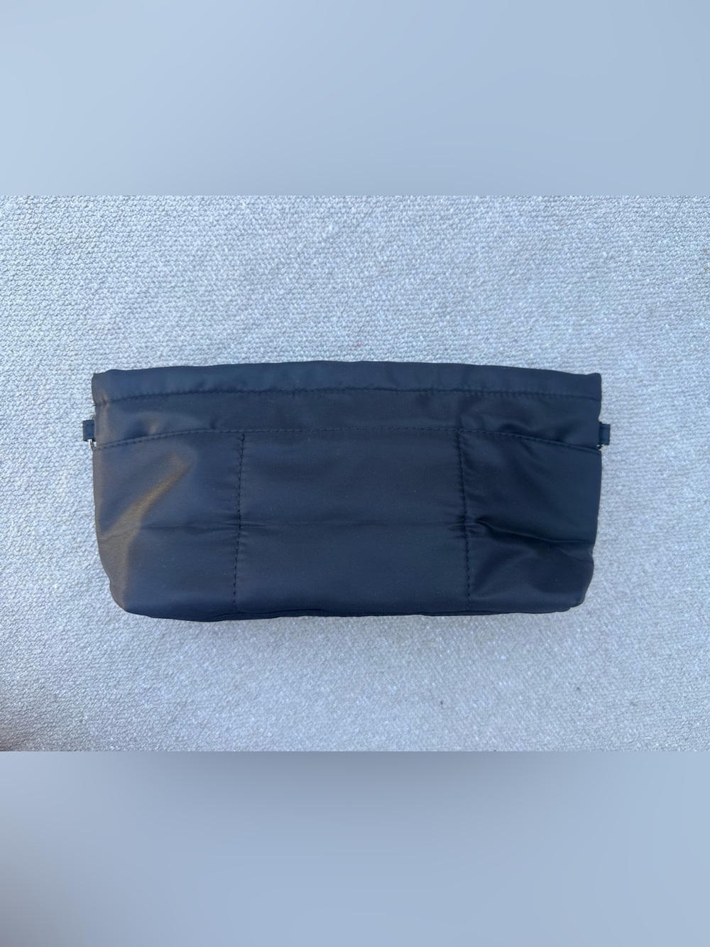 Classic Black Purse Organizer Insert With Pockets/Zippers. Measurements in Photo